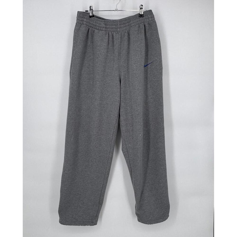 Nike Pants Mens Medium Gray Fleece Lined Sweatpants Bungee Hem Warm Athletic